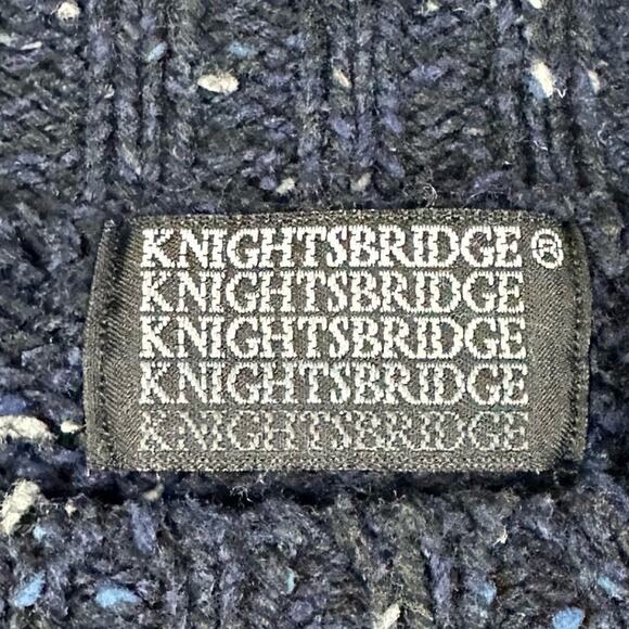 Vintage Knightsbridge Size XL Mens Blue Argyle Wool Blend Crewneck Sweater - Picture 3 of 7